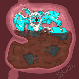 anthro bat_wings blush claws eyewear filled_belly food glasses internal male membrane_(anatomy) membranous_wings messy vore wings karamelkobold dustin_(dws1801youtubes) 1:1