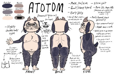 anthro black_body black_fur boxer_briefs butt clothing eyewear facial_hair featureless_crotch fluffy_legs front_view fur furry_legs glasses horn long_whiskers looking_at_viewer male multicolored_body mustache nipples nude pubes rear_view side_view simple_background slightly_chubby slightly_chubby_anthro slightly_chubby_male solo spots spotted_butt spotted_ears standing tail teeth text underwear wearing_glasses whiskers white_body white_fur atotom912 atotom_(atotom912) bovid caprine goat mammal absurd_res digital_media_(artwork) english_text hi_res model_sheet