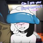 anthro black_body black_ears blue_penis blush collar collar_only duo female fur genitals hair male male/female mostly_offscreen_male nude penis penis_on_face recording_studio smug smug_face text these_aren't_my_glasses white_body white_fur white_hair white_wool wool_(fur) zatira can't_see_the_haters bovid caprine domestic_sheep mammal sheep 2024 english_description english_text hi_res meme signature