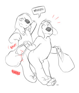 anal anal_penetration animal_genitalia anthro bump dialogue duo embarrassed fully_sheathed genitals humor male male/male male_penetrated male_penetrating male_penetrating_male penetration questionable_consent sex sheath shopping_bag simple_background surprise_buttsex surprise_sex surprised text white_background mewdles nekochrissy family_guy brian_griffin jasper_(family_guy) canid canine canis domestic_dog mammal english_text hi_res cousins_(lore) incest_(lore)