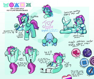 ambiguous_gender blush bracelet eyewear feral goggles jewelry lgbt_pride looking_pleasured necklace null_crotch null_stimulation plushie pride_colors sex_toy solo sticker vibrator wings krd european_mythology greek_mythology hasbro my_little_pony mythology joy_(krd) animate_inanimate avian hippogriff living_plushie living_pool_toy mythological_avian mythological_creature 2025 hi_res model_sheet genderfluid_(lore) nonbinary_(lore)