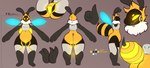 4_fingers belly big_butt bulge butt butt_shot crotch_shot featureless_crotch fingers fur machine male simple_background solo stinger t-pose thick_thighs wide_hips wings yellow_body yellow_fur lightningfire12 rgbee arthropod bee hybrid hymenopteran insect protogen 2021 absurd_res hi_res model_sheet