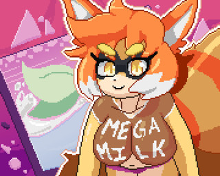 anthro big_breasts blep breast_expansion breasts clothing expansion female huge_breasts hyper milk moz0ra mozora solo tongue tongue_out wardrobe_malfunction marymory canid canine mammal raccoon_dog tanuki 5:4 animated digital_media_(artwork) hi_res pixel_(artwork) pixel_animation