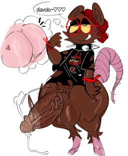anthro balls beanie big_balls big_penis blush blush_lines bodily_fluids bottomless bottomless_anthro bottomless_male brown_hair butt clothed clothing collar dripping erection eye_roll eyewear genital_fluids genitals glasses hair half-closed_eyes hat headgear headwear heart_symbol huge_balls huge_penis humanoid_genitalia humanoid_penis male narrowed_eyes penis perineum pink_body pink_skin precum precum_drip precum_string shirt shortstack shortstack_male simple_background smile solo speech_bubble spiked_collar spikes t-shirt text thick_thighs thought_bubble topwear vein veiny_penis white_background wide_hips yellow_sclera gat0pussy24 cherry_(gat0pussy24) mammal murid murine rat rodent english_text hi_res italian_text