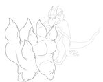 claws feet foot_focus hair horn humanoid_pointy_ears male membrane_(anatomy) membranous_wings nude pointy_ears sitting solo tail toe_claws wings robinthefox disney gargoyles brooklyn_(gargoyles) gargoyle absurd_res digital_media_(artwork) hi_res line_art monochrome