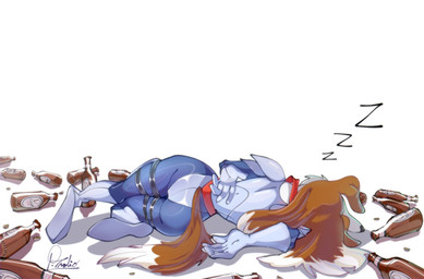 alcohol anthro beer beverage clothed clothing drunk female humor simple_background sleeping solo sound_effects substance_intoxication vowelless vowelless_sound_effect white_background zzz p_trolio family_guy_death_pose road_rovers colleen_(road_rovers) mene canid canine canis collie domestic_dog herding_dog mammal pastoral_dog sheepdog 2025 hi_res meme signature