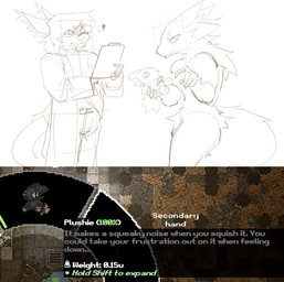 anthro claws clipboard clothing coat duo lab_coat male male/male plushie question_mark screencap slacks text topwear untalentedscribbles casualties:_unknown reddit scribbles_(untalentedscribbles) expie_(gunsawian) gunsawian nardoragon english_text guide_lines sketch