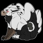 animal_genitalia balls blush feathered_wings feathers genitals red_eyes sheath solo telegram_sticker white_body wings symrea mythology avian gryphon mythological_avian mythological_creature 1:1 alpha_channel