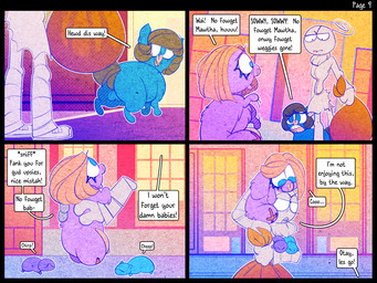 ambiguous_feral ambiguous_gender ambiguous_humanoid amputee baby_talk bag balls blonde_hair blue_body blue_fur clothed clothed_humanoid clothing crotch_breasts dialogue disability female female_feral feral fur genitals grey_hair grey_tail hair holding_another holding_object lifting_another male male_feral missing_leg neonate outside purple_body purple_fur tail text trash_bag young young_ambiguous young_feral spacefluff fluffy_pony fluffy_pony_(species) humanoid mammal 2022 4:3 comic digital_media_(artwork) english_description english_text hi_res