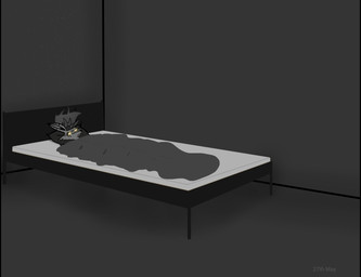 anthro bed bedding blanket bodily_fluids crying emotional female furniture glowing glowing_eyes hair lying night solo tears telepathy tuft hellaverse helluva_boss queen_bee-lzebub_(helluva_boss) arthropod bee canid canid_demon canine demon fox hymenopteran insect mammal absurd_res hi_res