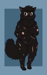 angry anthro black_body black_fur breast_grab breasts female fluffy fluffy_tail fur hand_on_breast mature_female orange_eyes scar slightly_chubby slightly_chubby_female snub_nose solo tail anonymous_artist domestic_cat felid feline felis mammal persian_cat 5:8 absurd_res hi_res