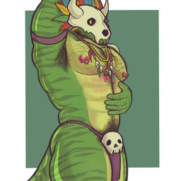 anthro armpit_hair body_hair hairy happy_trail male mask nipple_piercing nipples piercing pubes solo m4x1_c0n1t02109 terraria witch_doctor_(terraria) lihzahrd reptile scalie 1:1 hi_res