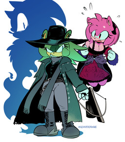 alternative_fashion anthro belt blue_body bodily_fluids boots clothed clothed_anthro clothed_female clothing coat costume crossbow dress ear_piercing ear_ring eyelashes fans female floating footwear frilly frilly_clothing frilly_dress fully_clothed fully_clothed_anthro fully_clothed_female fur green_body green_fur group halloween_costume hat headgear headwear holidays male piercing pink_body pink_fur quills_(anatomy) ranged_weapon red_eyes ring_piercing scarf shoes sweat topwear trio vampire_costume vampire_hunter_costume weapon quavernsfw halloween idw_publishing sega sonic_the_hedgehog_(comics) sonic_the_hedgehog_(idw) sonic_the_hedgehog_(series) sonic_unleashed vampire_hunter van_helsing amy_rose sonic_the_hedgehog sonic_the_werehog surge_the_tenrec afrosoricid eulipotyphlan hedgehog mammal tenrec vampire werecreature wereeulipotyphlan werehog absurd_res hi_res