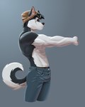 abs anthro biceps clothed clothing male muscular muscular_male solo topless anjing_kampuss joseph_(anjing_kampuss) canid canine canis domestic_dog mammal nordic_sled_dog spitz 4:5 hi_res