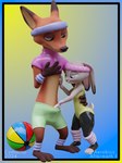 3_toes accessory aerobics anthro barefoot biped bottomwear claws clothing duo exercise exercise_ball feet female female_anthro fitness hand_in_shorts headband latex leg_warmers leggings legwear leotard male male_anthro paws plantigrade shirt shorts toeless_legwear toes topwear wristband comorito disney zootopia judy_hopps nick_wilde canid canine european_rabbit fox lagomorph leporid mammal oryctolagus rabbit red_fox true_fox 2024 3d_(artwork) artist_name blender_(artwork) digital_media_(artwork) hi_res