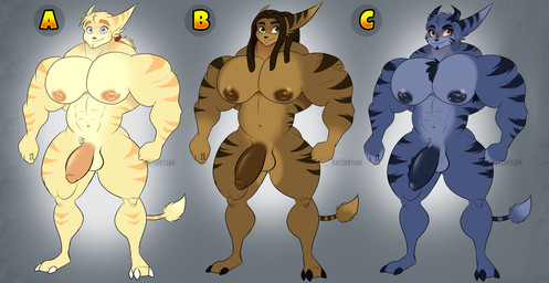 abs anthro balls barazoku belly biceps big_muscles big_pecs big_penis blue_balls blue_foreskin blue_glans blue_nipples blue_penis braided_hair brown_balls brown_body brown_foreskin brown_fur brown_glans brown_nipples claws dreadlocks erection foreskin fur genital_piercing genitals glans group hair horn huge_pecs long_hair male muscular muscular_arms muscular_male navel nipple_piercing nipples nude partially_retracted_foreskin pecs penis piercing purple_body purple_fur standing stripes tail tan_balls tan_body tan_foreskin tan_fur tan_glans tan_penis thick_thighs ratchetjak mythology ratchet_and_clank sony_corporation sony_interactive_entertainment dragon hybrid lombax mammal mythological_creature mythological_scalie scalie absurd_res hi_res