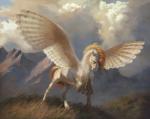 blonde_hair cloud day detailed_background feathered_wings feathers feral fur grass hair male outside plant sky solo white_body white_feathers white_fur wings bra1neater european_mythology greek_mythology mythology avian hippogriff mythological_avian mythological_creature 2018 digital_media_(artwork) hi_res