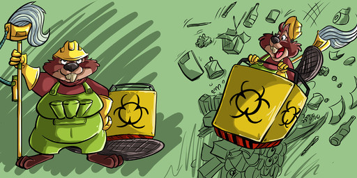 anthro armor beaver_tail big_breasts biohazard_symbol bottle breasts brown_body brown_fur buckteeth cleaning_tool clipboard clothed clothed_anthro clothed_female clothing container cosplay crossover_cosplay female fully_clothed fully_clothed_anthro fully_clothed_female fur green_clothing green_overalls hard_hat hazard_symbol headgear helmet huge_breasts mop overalls red_clothing red_shirt red_topwear shirt solo symbol teeth topwear trash undershirt dutch_(artist) disney viscera_cleanup_detail zootopia nibbles_maplestick beaver mammal rodent 2026 7:3 colored crossover digital_drawing_(artwork) digital_media_(artwork) hi_res