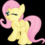 alpha_channel blue_eyes butt cutie_mark equid equine eyelashes feathered_wings feathers female feral fluttershy_(mlp) friendship_is_magic fur hair hasbro long_hair mammal my_little_pony mythological_creature mythological_equine mythology pegasus pink_hair smile solo theairevolution wings