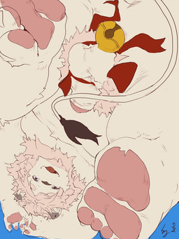 anthro balls bell belly butt erection fur genitals male mane nude overweight pawpads penis pubes ribbons solo white_body white_fur yxiujiad xxl_woofia leo_von_narcis felid lion mammal pantherine 3:4 hi_res