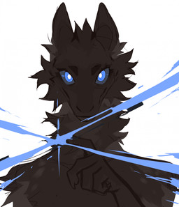 anthro arm_tuft black_body black_fur blue_eyes cheek_tuft facial_tuft front_view fur looking_at_viewer male mouth_closed neck_tuft nude pupils shoulder_tuft simple_background solo tuft white_background white_pupils corzh77 mythology dragon furred_dragon furred_scalie mythological_creature mythological_scalie scalie bust_portrait hi_res portrait