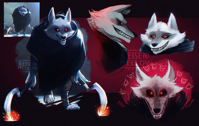 angry anthro bottomwear cheek_tuft claws cloak clothing creepy_face creepy_smile digitigrade dragging_weapon dual_wielding ears_up facial_markings facial_tuft fangs front_view fur fuzzy glowing glowing_eyes grey_body grey_fur grin half-closed_eyes head_markings head_tuft holding_object holding_weapon male markings mask_(marking) narrowed_eyes pants pointy_ears poncho prick_ears pupils red_background red_eyes scary screencap screencap_redraw sharp_teeth sickle side_view simple_background smile solo sparks standing teeth tuft walking weapon white_body white_fur white_pupils leisen_mellow dreamworks puss_in_boots_(franchise) death_(puss_in_boots) canid canine canis mammal wolf hi_res multiple_images reference_image watermark