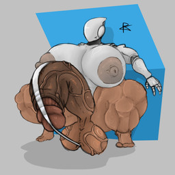 balls big_breasts big_butt big_penis breasts brown_body butt curvy_figure erection genitals gynomorph huge_breasts huge_butt huge_penis humanoid_genitalia humanoid_penis intersex machine mechanical_arms multicolored_body nipples penis puffy_nipples rear_view solo standing thick_thighs three-quarter_view two_tone_body vein veiny_balls veiny_penis visor voluptuous white_body wide_hips yaginoko haydee_(game) haydee android humanoid robot 1:1 absurd_res hi_res signature