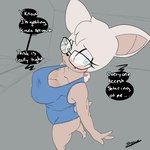 anthro big_breasts breasts cleavage clothed clothing describing_fit eyewear female glasses lisp nerd nipple_outline solo strap_gap swimwear inuyuru sega sonic_the_hedgehog_(series) rouge_the_bat bat mammal 1:1 2023 absurd_res hi_res