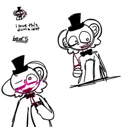 anthro blush blush_lines bodily_fluids knife male solo sweat sweating_profusely mymusicbox bear5 1:1 digital_media_(artwork) guide_lines sketch sketch_page