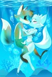 anthro bikini breasts bubble clothing duo eyes_closed female fully_submerged hug kissing male male/female ocean_floor sea swimwear true_love two-piece_swimsuit underwater water dymitr3 disney zootopia emily_(emily_rose) fairfax_(mario_toledo) fan_character arctic_fox canid canine fox mammal red_fox true_fox absurd_res hi_res