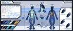 2022 absurd_res anthro avoid_posting blue_body character_name conditional_dnp detailed_background digital_drawing_(artwork) digital_media_(artwork) english_text expression_sheet front_view hi_res machine male model_sheet rear_view robot saerixdurr signature solo synth_(vader-san) tail tarqn7xte_"rigel" text url visor widescreen