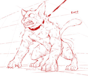 4_toes 5_fingers all_fours anthro arm_scar biped bodily_fluids bruised claws digitigrade drooling fangs feet finger_claws fingers front_view fur leash leg_scar male nude nude_anthro nude_male open_mouth saliva scar shaking simple_eyes snout solo tail tears teeth text toe_claws toes tongue_showing tremble_lines trembling kuromonsart felid mammal 2025 absurd_res artist_name dated digital_drawing_(artwork) digital_media_(artwork) english_text full-length_portrait hi_res monochrome portrait red_and_white sketch