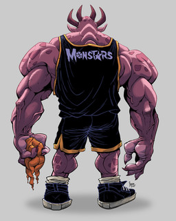 basketball_uniform biceps clothing footwear horn male muscular muscular_humanoid muscular_male rear_view shoes sneakers sportswear uniform vein veiny_muscles bosslogic ryan_smallman space_jam warner_brothers humanoid monstar_(space_jam) monster 4:5 hi_res