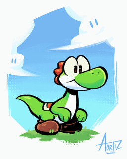 biped cloud countershade_torso countershading feral green_body male smile solo tail tailbutt thick_tail dynamo_toon mario_bros nintendo green_yoshi scalie yoshi 2024 2d_animation 4:5 animated animated_gif hi_res short_playtime