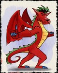 anthro hair male membrane_(anatomy) membranous_wings pointy_ears red_body simple_background solo tail wings kong_kea_(artist) american_dragon:_jake_long disney mythology jake_long dragon mythological_creature mythological_scalie scalie 4:5 alternate_version_at_source hi_res