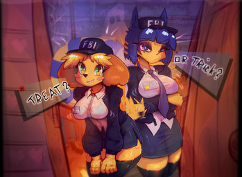 absolute_territory alternate_costume anthro badge big_breasts blonde_hair blue_eyes blue_hair blush bottomwear bow_tie bra breasts clothing costume door duo female food fruit fur gameplay_mechanics green_eyes hair halloween_costume hat headgear headwear heart_symbol holidays hoodie id_card legwear looking_at_viewer makeup message_box miniskirt multicolored_body multicolored_fur plant pumpkin shirt skirt spider_web stockings street tail text topwear translucent translucent_clothing underwear mistleinn animal_crossing halloween nintendo ankha_(animal_crossing) isabelle_(animal_crossing) canid canine canis domestic_cat domestic_dog felid feline felis ghost mammal spirit 2025 english_text hi_res