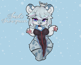 anthro big_breasts breasts female kemono solo thick_thighs wide_hips shikka_art sashi_snowqueen felid mammal pantherine snow_leopard 5:4 absurd_res hi_res tagme