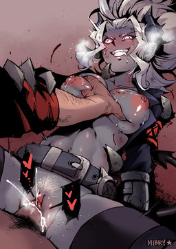 blood blush bodily_fluids breast_grab breasts clothed clothing cum cum_in_vagina cum_inside duo female female_on_human female_penetrated first_person_view genital_fluids genitals glistening glistening_body grey_body grey_skin hair hand_on_breast human_on_humanoid human_penetrating human_penetrating_humanoid humanoid_penetrated interspecies looking_at_viewer male male/female male_on_humanoid male_penetrating male_penetrating_female male_pov nipples not_furry partially_clothed penetration penile penile_penetration penis penis_in_vagina pubes sex sharp_teeth sweat teeth vaginal vaginal_penetration vein vulva white_hair mirby helltaker judgement_(helltaker) protagonist_(helltaker) demon human humanoid mammal