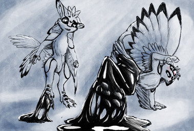 4_ears anthro basic_sequence blush bound claws encasement feathered_wings feathers feet fur goo_transformation heart_eyes heart_symbol latex male multi_ear open_mouth paws simple_background solo tail takeover transformation transformation_sequence winged_arms wings kaanavali kaan_avali avali avian goo_creature latex_creature living_latex monochrome sequence sketch