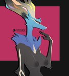 4_fingers anthro antlers areola black_areola black_nipples breasts female fingers horn long_neck nipples nude pokemorph red_eyes simple_background solo smooshkin nintendo pokemon deer generation_6_pokemon legendary_pokemon mammal pokemon_(species) xerneas 2022 hi_res signature