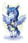 anthro blue_body blue_hair blue_wings clothing female food fruit hair hooves horn melon plant plate simple_background solo watermelon watermelon_slice white_body wings spacesmilodon animal_crossing mythology nintendo winter_(alicorn) equid equine mammal mythological_creature mythological_equine winged_unicorn 2015 absurd_res hi_res