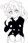 4_fingers :3 clothed clothing exclamation_point eyelashes female fingers hair simple_background solo speech_bubble white_background momo_artsu hunter_x_hunter neferpitou animal_humanoid cat_humanoid chimera_ant felid felid_humanoid feline feline_humanoid humanoid mammal mammal_humanoid 2017 monochrome