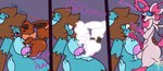 anal anthro anthro_on_feral bestiality blue_body blue_fur bodily_fluids breasts brown_body brown_fur cum cum_in_ass cum_in_mouth cum_inside evolution evolution_(transformation) evolution_through_sex feral fur genital_fluids genitals gynomorph intersex interspecies knot knotted_penis male penis pink_body pink_fur pokephilia ribbons_(anatomy) transformation white_body white_fur chibitay nintendo pokemon chibi_(chibitay) eevee eeveelution generation_1_pokemon generation_6_pokemon pokemon_(species) sylveon translynx absurd_res comic hi_res trans_(lore) trans_woman_(lore)