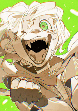 5_fingers ambiguous_gender anthro black_clothing black_fingerless_gloves black_gloves black_handwear brown_clothing brown_topwear clothed clothed_anthro clothing facial_markings fangs fingerless_gloves fingerpads fingers fur gloves green_background green_eyes hair handwear head_markings markings one_eye_closed open_mouth pawpads pupils ringed_iris simple_background solo tan_body tan_fur teeth tongue_showing topwear white_hair white_sclera chiayeeee felid mammal 2024 bust_portrait chromatic_aberration digital_drawing_(artwork) digital_media_(artwork) portrait