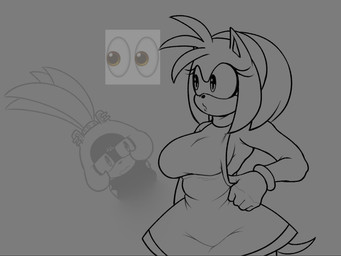 accessory anthro big_breasts bracelet breasts clothing clothing_pull dress duo ear_piercing ear_ring eyelashes eyes_emoji female hair hair_accessory hairband jewelry piercing ponytail ring_piercing shirt side_boob tail topwear allewdbruh idw_publishing sega sonic_the_hedgehog_(comics) sonic_the_hedgehog_(idw) sonic_the_hedgehog_(series) amy_rose surge_the_tenrec afrosoricid eulipotyphlan hedgehog mammal tenrec