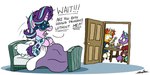 awake bathrobe bed blindfold clothing cutlery door doorway eyemask eyewear female feral food fork furniture horn kitchen_utensils levitation magic male mask pajamas pancake robe sleep_mask table tools bobthedalek friendship_is_magic hasbro my_little_pony mythology firelight_(mlp) starlight_glimmer_(mlp) sunburst_(mlp) equid equine mammal mythological_creature mythological_equine unicorn hi_res