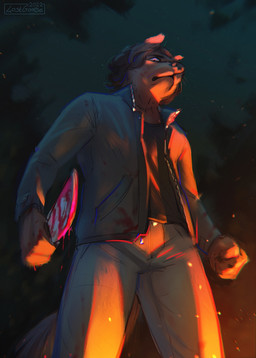 anthro blood bodily_fluids brown_hair eyebrows eyelashes hair looking_at_viewer male solo standing lostgoose american_opossum mammal marsupial invalid_tag 2022 digital_media_(artwork) hi_res