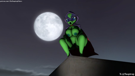 big_breasts big_butt big_moon blue_eyes breasts butt cape clothing crouching female green_body green_nipples hand_on_leg hand_on_thigh looking_at_another looking_down mask moon natural_breasts night nipples on_the_edge plant purple_cape purple_clothing purple_hood purple_mask solo text thick_thighs wide_hips 5naptrap voidwillow_(modeler) electronic_arts patreon plants_vs._zombies plants_vs._zombies_heroes popcap_games green_shadow animate_inanimate elemental_creature flora_fauna humanoid peashooter_(pvz) 16:9 2026 3d_(artwork) digital_media_(artwork) hi_res source_filmmaker_(artwork) url widescreen