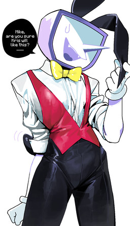 bunny_costume clothing costume electronics for_a_head male not_furry screen screen_face solo suit television asd1565326 deltarune undertale_(series) tenna_(deltarune) darkner humanoid object_head screen_head tv_head hi_res