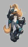 anthro breasts cleavage clothed clothing female holding_object holding_weapon mask solo variable_wispon weapon wispon bloomth idw_publishing sega sonic_the_hedgehog_(comics) sonic_the_hedgehog_(idw) sonic_the_hedgehog_(series) whisper_the_wolf canid canine canis mammal wolf 3:5 hi_res